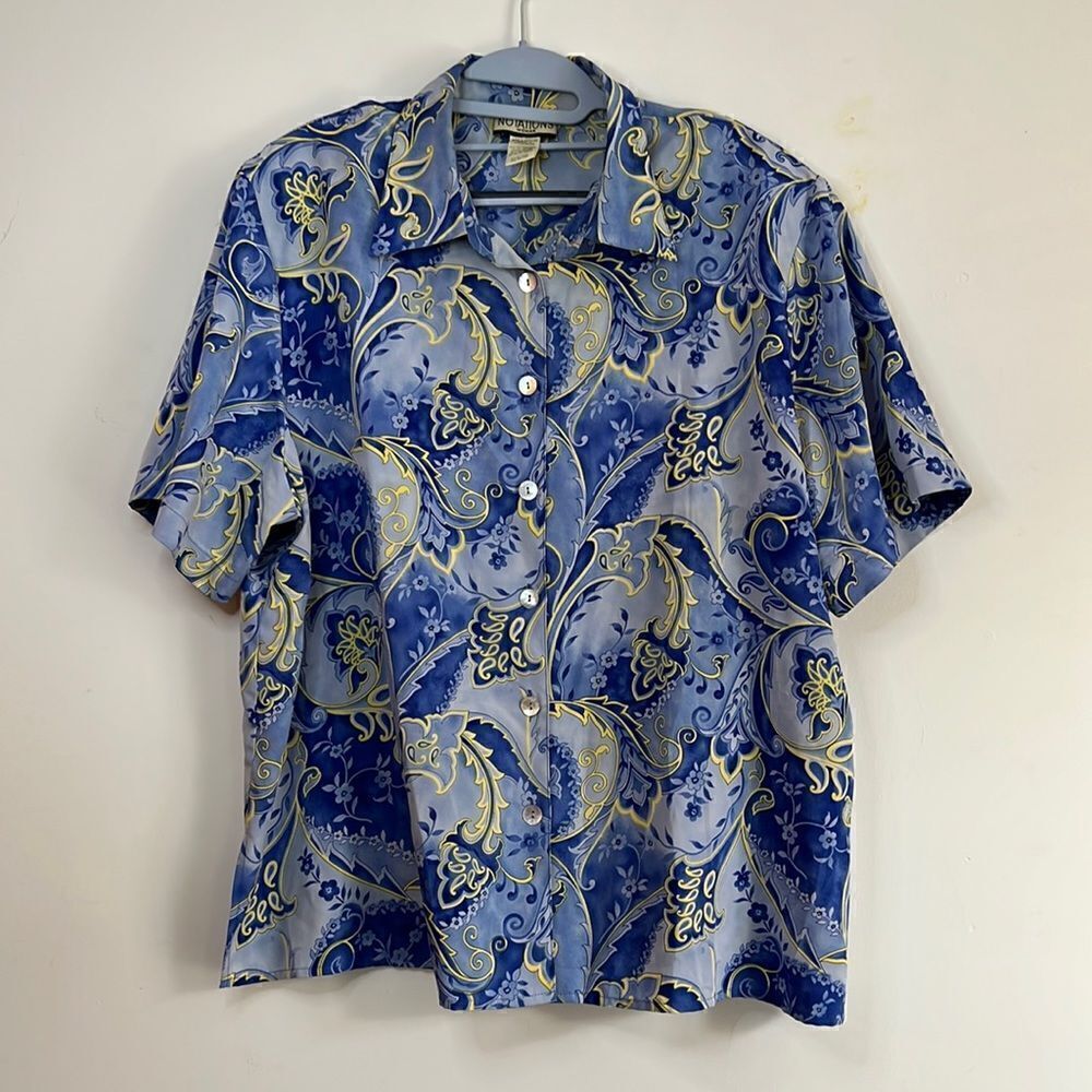 Vintage Notations Blue/Yellow Shirt - XL